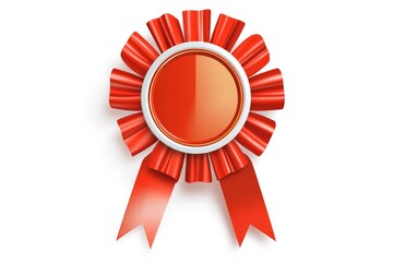 Red Award Ribbon Circular Badge Design
