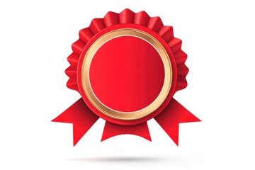 Red Award Ribbon Seal Blank Template Design