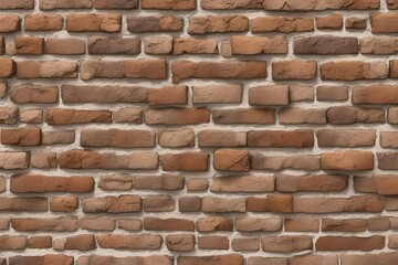 Obraz premium Red Brick Wall Texture with Weathered Mortar, Grungy Background, Brickwork Pattern