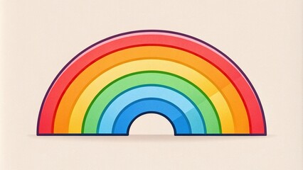 Obraz premium Simple illustration of a rainbow-colored progress icon with a subtle gradient effect, rainbow, sleek
