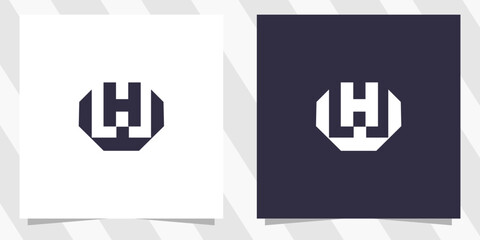 letter wh hw logo design vector