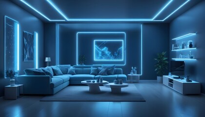 Photo modern style interior room 3d illustration