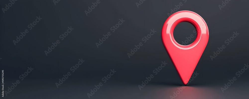 Poster 3d red location pin map pointer gps navigation destination marker travel icon