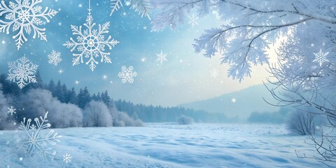 Fototapeta premium Blue and Silver Christmas Background