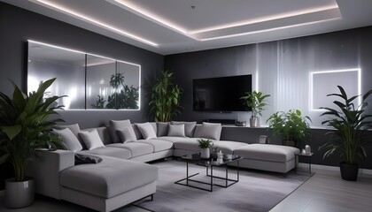 Photo modern style interior room 3d illustration