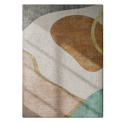 A rug with a pattern of circles and squares