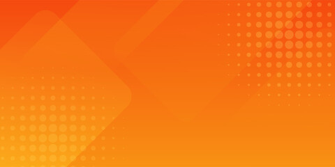 Abstract orange gradient background, with trendy geometric graphic design. Simple minimal square and dots halftone yellow and orange gradient