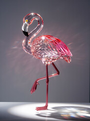 Crystal flamingo figurine with sparkling details