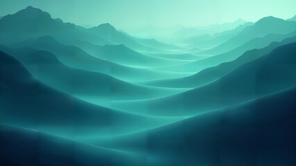 Tranquil Landscape with Fluid Blue and Green Gradients
