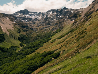 Naklejka premium Mountains and Autumn Leaves in Ushuaia, Argentina