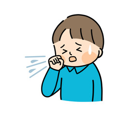 咳をする子供のイラスト