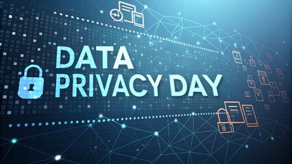 Data privacy day concept with digital security theme for awareness campaigns