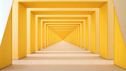 Yellow gradient geometric shapes forming a 3D effect, geometric patterns, digital art background