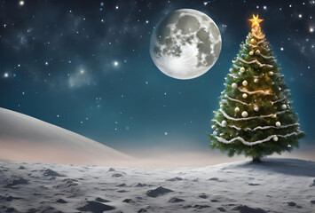 Fototapeta premium christmas tree in the snow