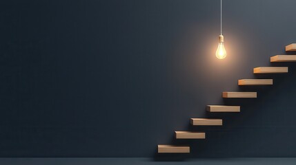 Ascending ideas a staircase to creative execution and glowing futures