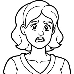 Obraz premium cartoon upset woman