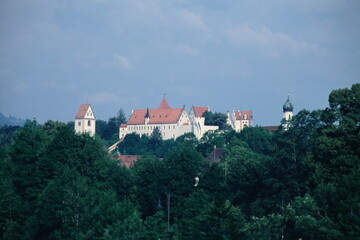 View of Fussen with the High Castle ("Hohes Schloss") in  Fussen Bavaria Germany during 2000s