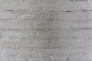 Surface Texture of White-Grey Painted Rural Brick Wall