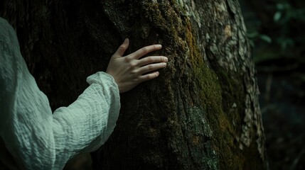 Forest Embrace Hands on Tree