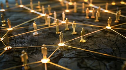 A network of interconnected pathways leading towards a central destination, symbolizing the shared journey towards DIVERSITY EQUITY and INCLUSION The pathways are illuminated by a soft glow