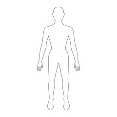 Fashion woman full length template bald figure silhouette back view, vector illustration isolated on white background