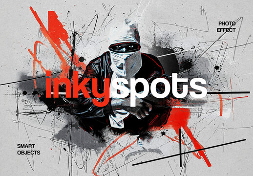 Inky Spots Photo Effect Mockup