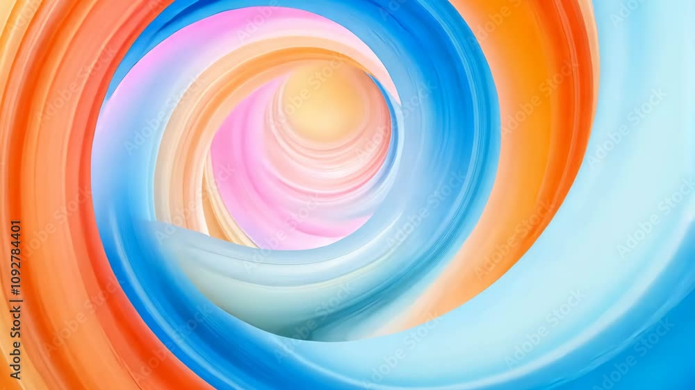 Poster swirling waves of color and motion representing energy and fluidity in a high-speed abstract composi