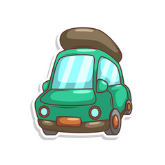 cartoon cute car transportation illustration art