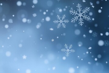 Fototapeta premium Winter Snowflakes Delicate snowflakes falling gently symbolizing