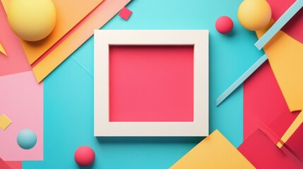 Geometric modern frame set against a vibrant background