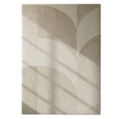 A tan and white carpet with a sun shining on it