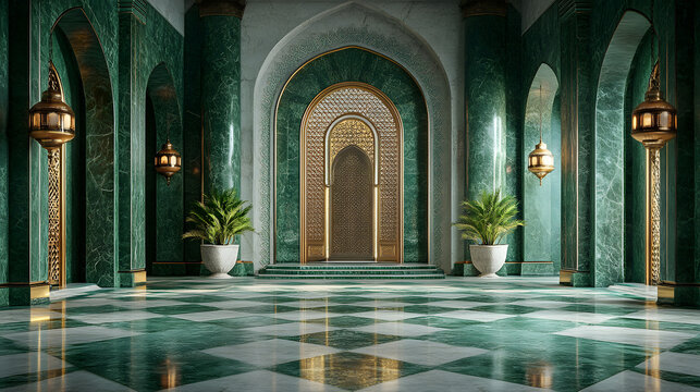 Stylish and Creative Contemporary Saudi Arabian Background for Professional PPT with Central Text Area