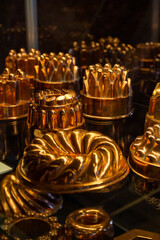 old medieval baking molds at an exhibition in Egeskov Castle in Denmark