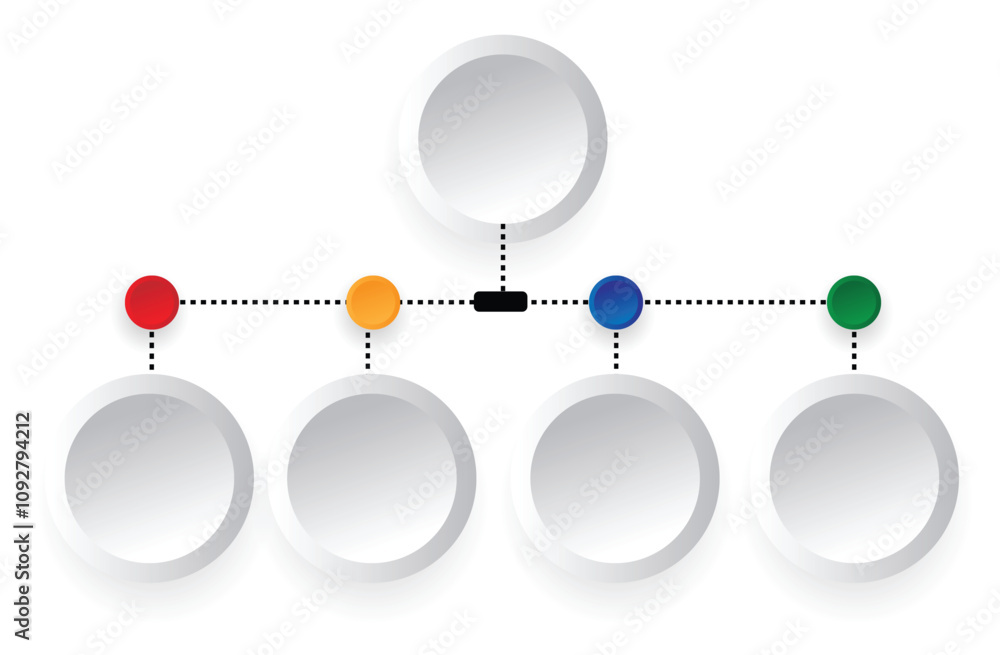 Poster business info graphics template with round button shapes. graphic design elements and resources vect