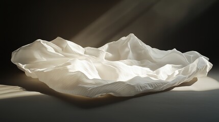 Tranquil light on draped fabric in serene minimalist setting