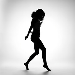 silhouette, woman, body