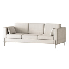A white couch with a gray frame