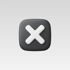 Obraz premium 3d Realistic Cross checkmark sign vector illustration