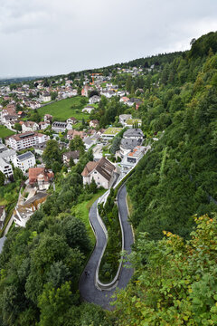 Vaduz Panorama with Cityscape and Mountains, Liechtenstein