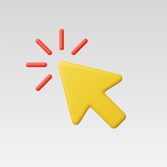 3d Realistic Cursor click vector illustration