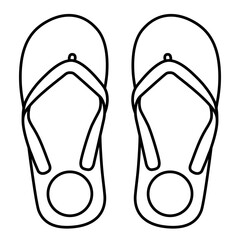 Sandal Flip Flop Circle 1 outline