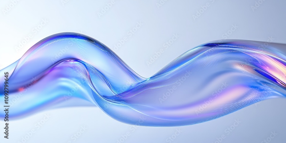 Poster ethereal wave of colorful light and transparency flowing gently across a soft background, representi