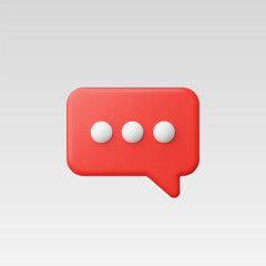 3d Realistic Chat or Message Icon vector illustration