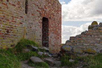 The entrance and walls of Kalø Slotsruin castle in Denmark