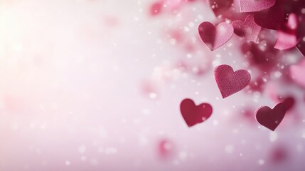 Obraz premium Romantic Bright Heart-Shaped Bokeh. ai generated