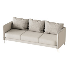 Fototapeta premium A white couch with three pillows on it