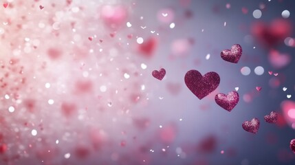 Obraz premium Romantic Bright Heart-Shaped Bokeh. ai generated