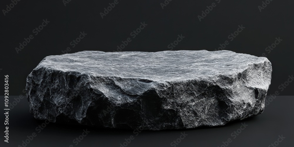 Poster granite stone surface isolated on black background ideal for displaying products or textures in stoc