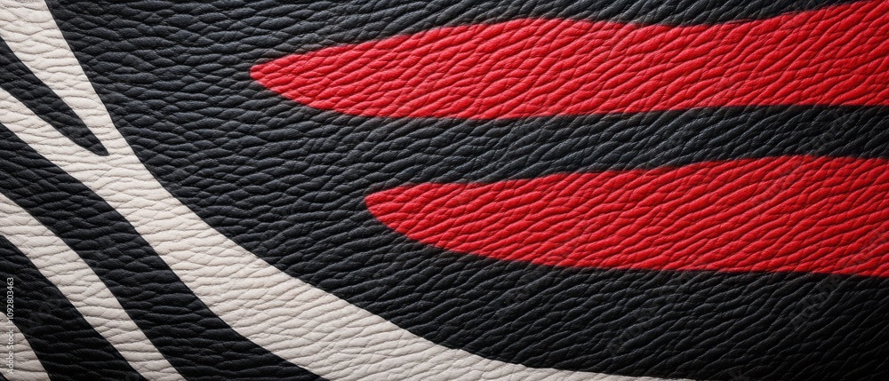 Aufkleber bold red and black stripes create a striking abstract pattern on a textured surface