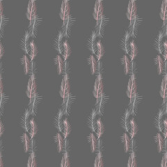 Seamless vector pattern, tops and tropical leaves, for bedding, wallpaper and texture